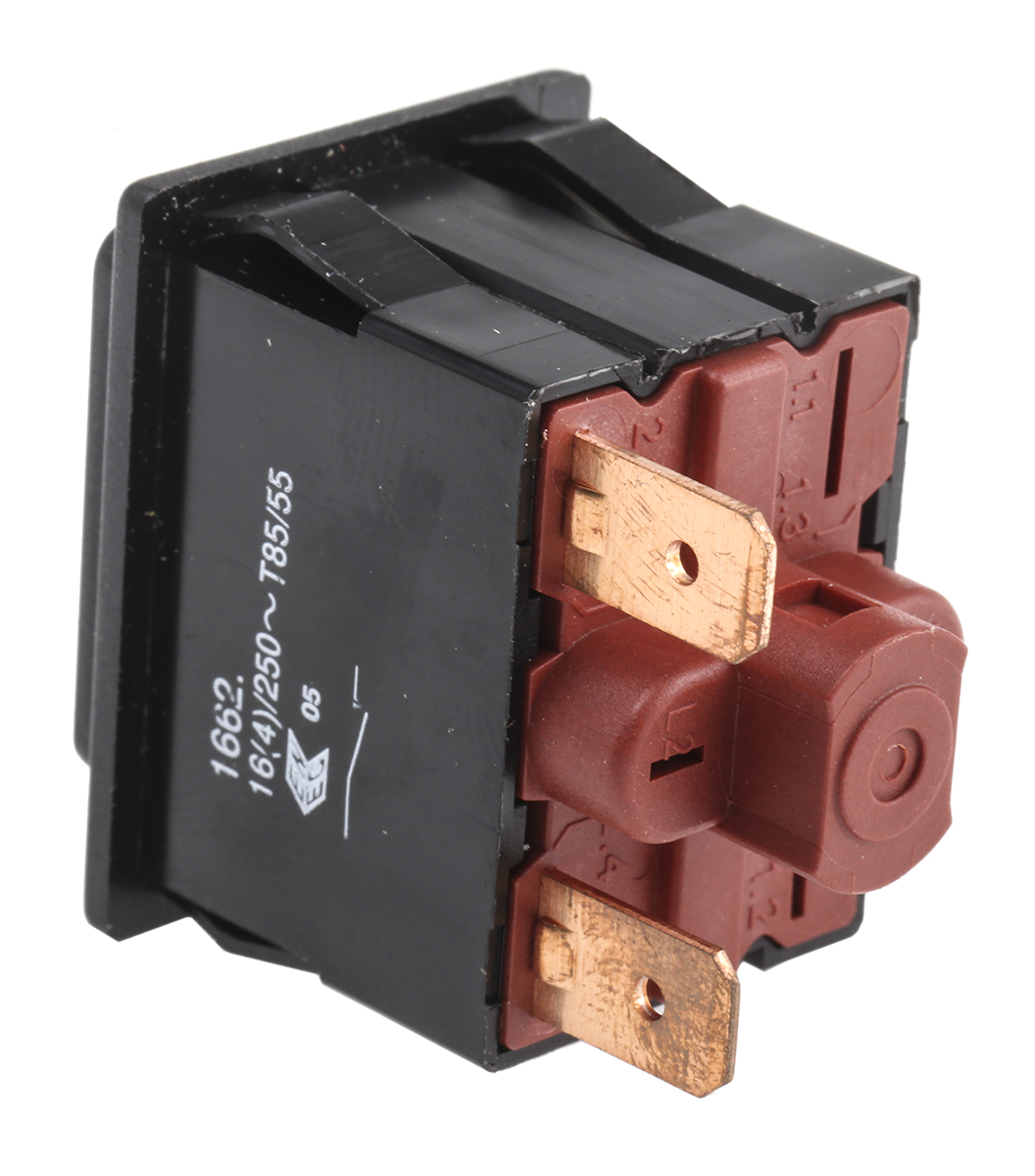 16620101 Marquardt Push Button Switch, Momentary, Panel, 22.2 x 30.4 mm Cutout, SPST, IP40 250 V ac