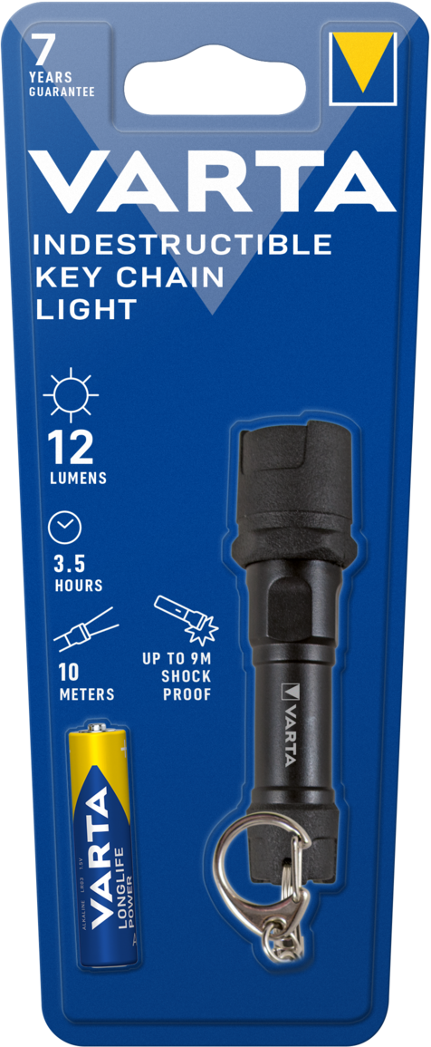 16701101421 Varta LED Keyring Torch Cool White 12 lm, 83.2 mm