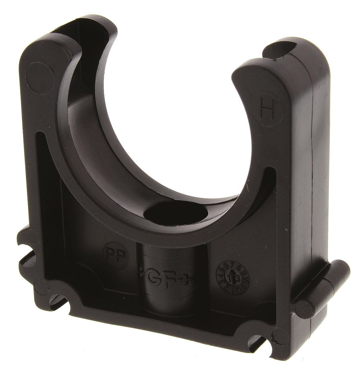 167061088 Georg Fischer Galvanised Polypropylene Black Saddle Clamp, 6 mm