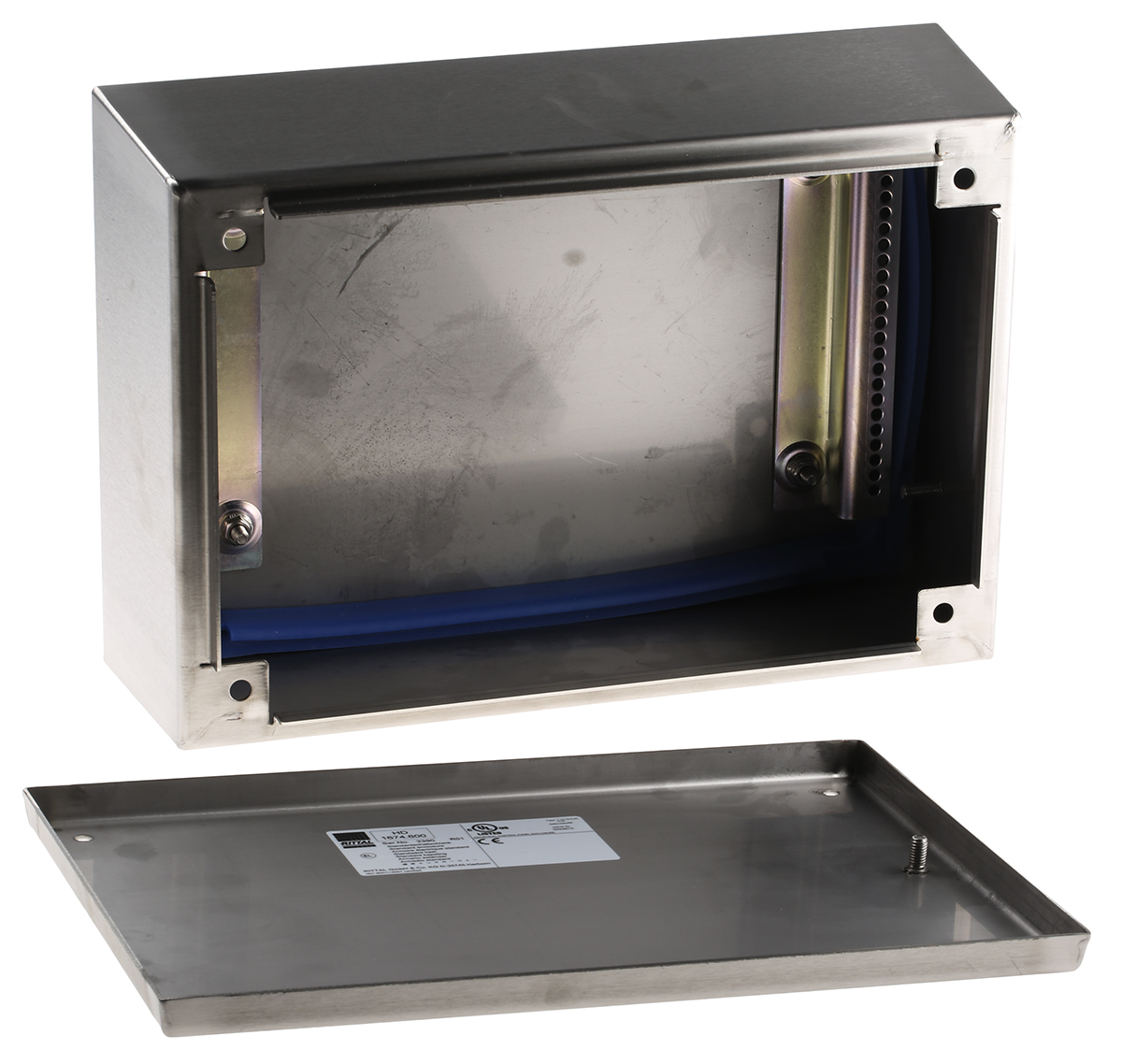 Rittal HD Series Stainless Steel Terminal Box, IP66, IPX9, 200 mm x 200 mm x 120 mm
