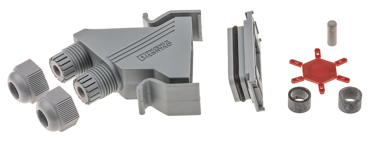 1689129 Phoenix Contact VS-15SET-STD Series Polyamide 45° D-Sub Backshell, 15 Way