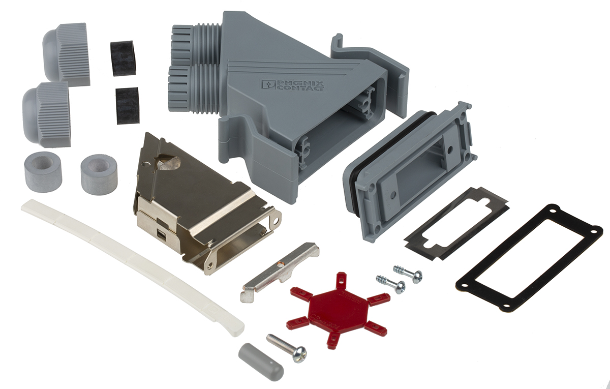 1689132 Phoenix Contact VS-15-SET-EMV Series Polyamide 45° D-Sub Backshell, 15 Way