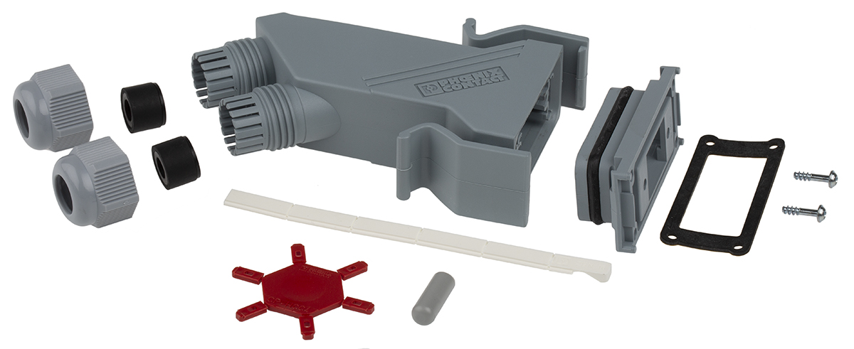 1689145 Phoenix Contact VS-09-SET-STD Series Polyamide 45° D-Sub Backshell, 9 Way