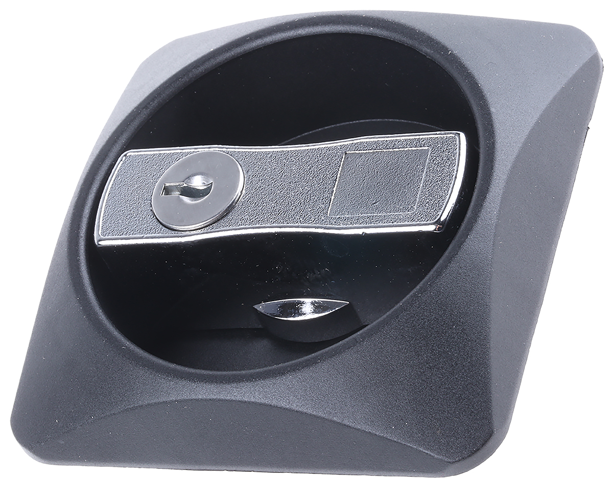 Euro-Locks a Lowe & Fletcher group Company Black Metal, Plastic Locking Handle, Flush