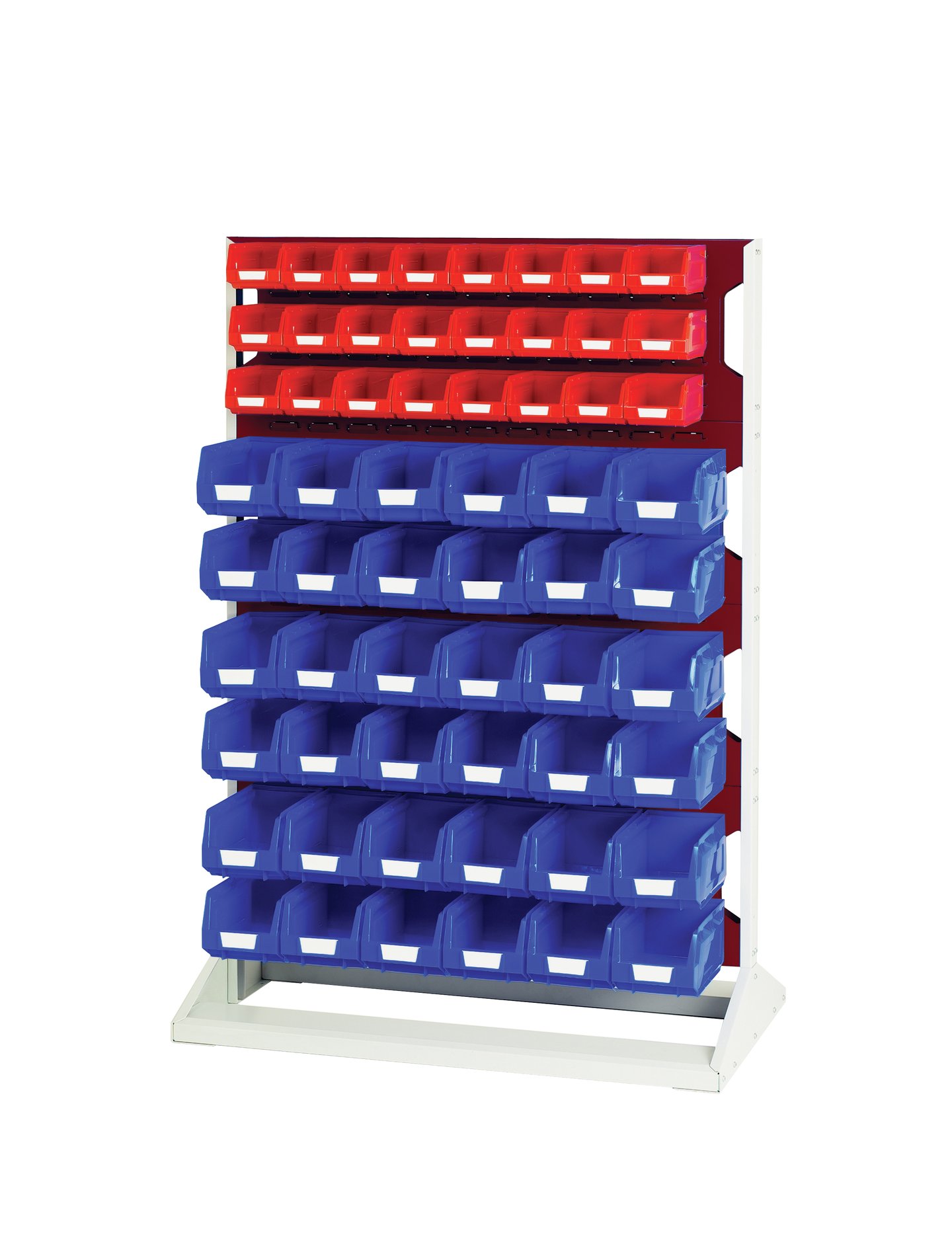 Bott Steel Louvre Panel Storage Unit, 550 mm x 1000 mm x 1450 mm, Red