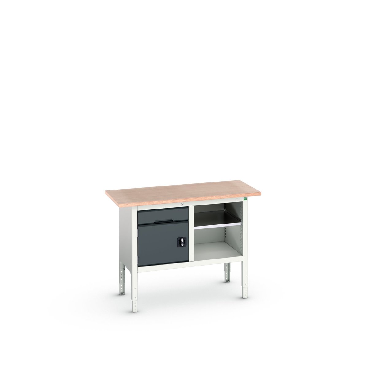 Bott Steel Workbench, 75kg Max Load Adjustable Height, 930 mm x 1250mm x 600 mm