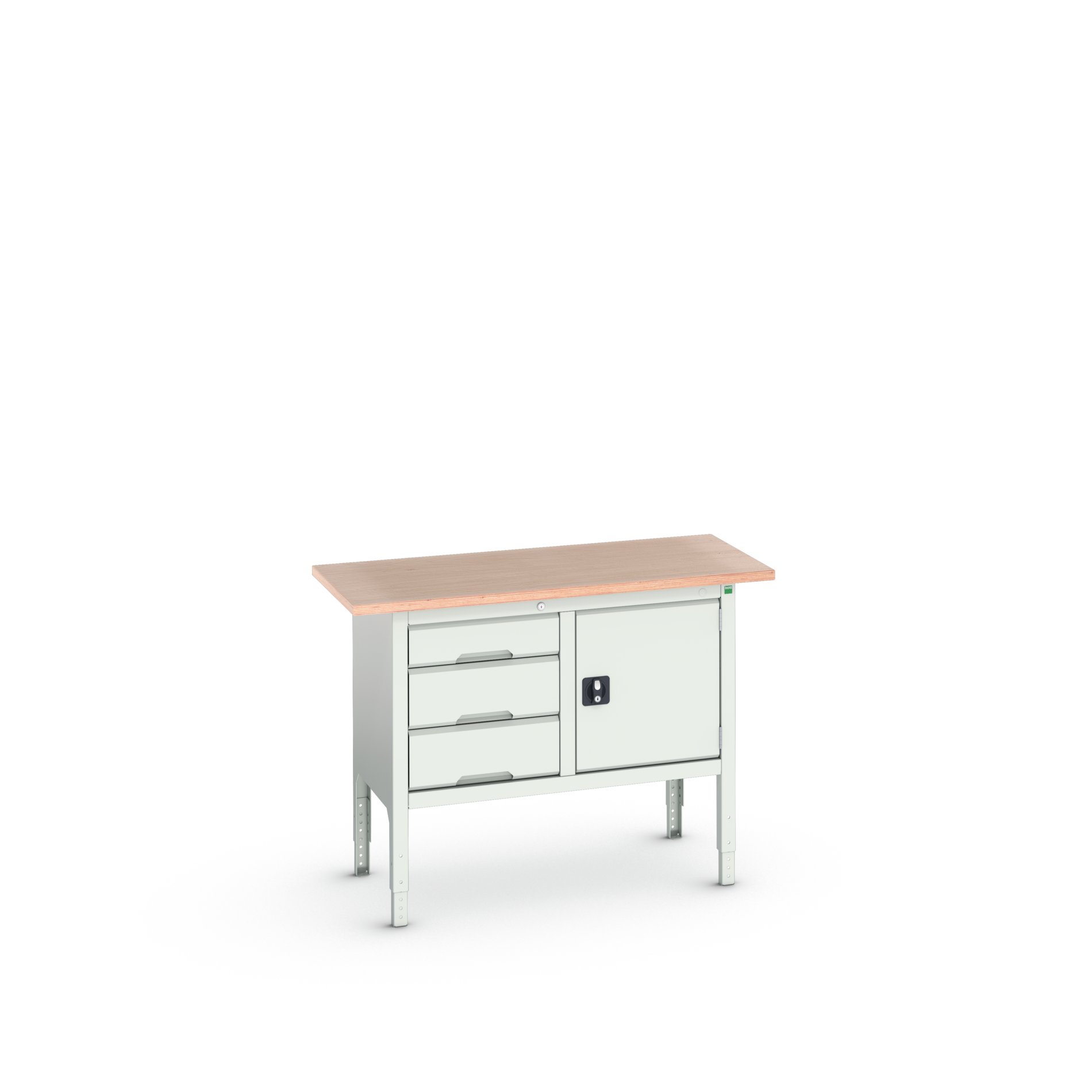 Bott Steel Workbench, 75kg Max Load Adjustable Height, 930 mm x 600mm x 1250 mm