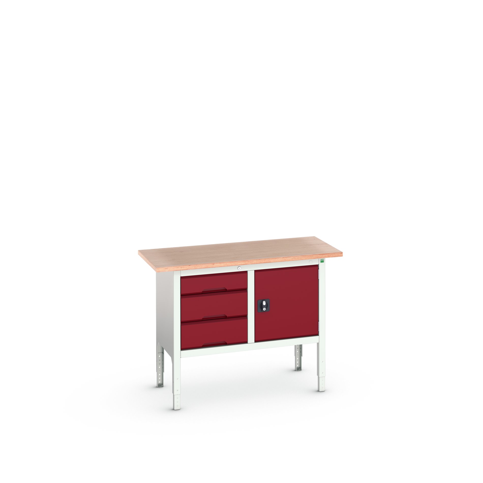 Bott Steel Workbench, 75kg Max Load Adjustable Height, 930 mm x 600mm x 1250 mm