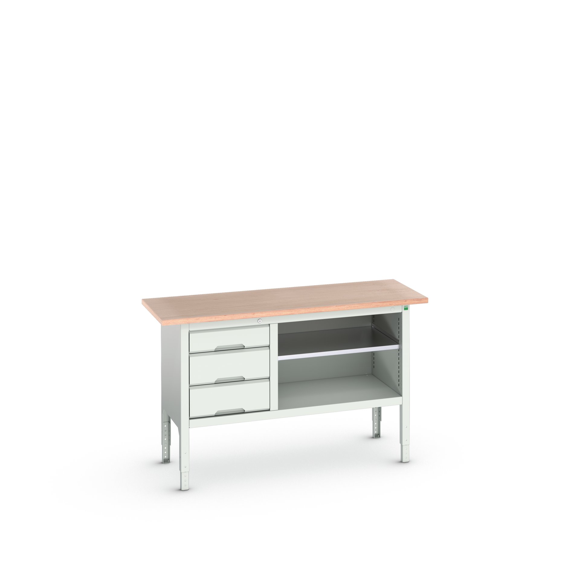 Bott Steel Workbench, 75kg Max Load Adjustable Height, 930 mm x 600mm x 1500 mm