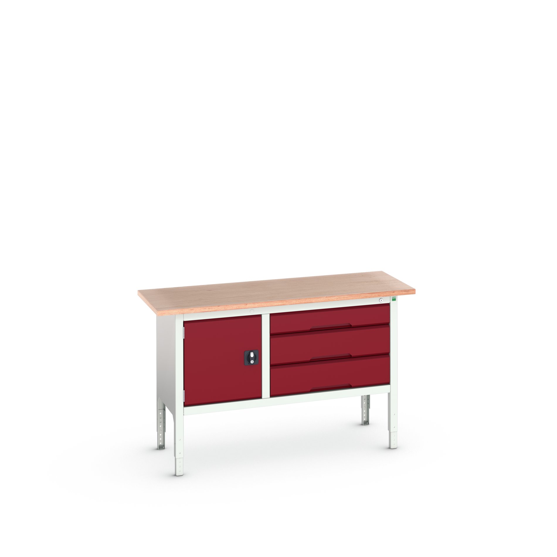 Bott Steel Workbench, 75kg Max Load Adjustable Height, 930 mm x 600mm x 1500 mm
