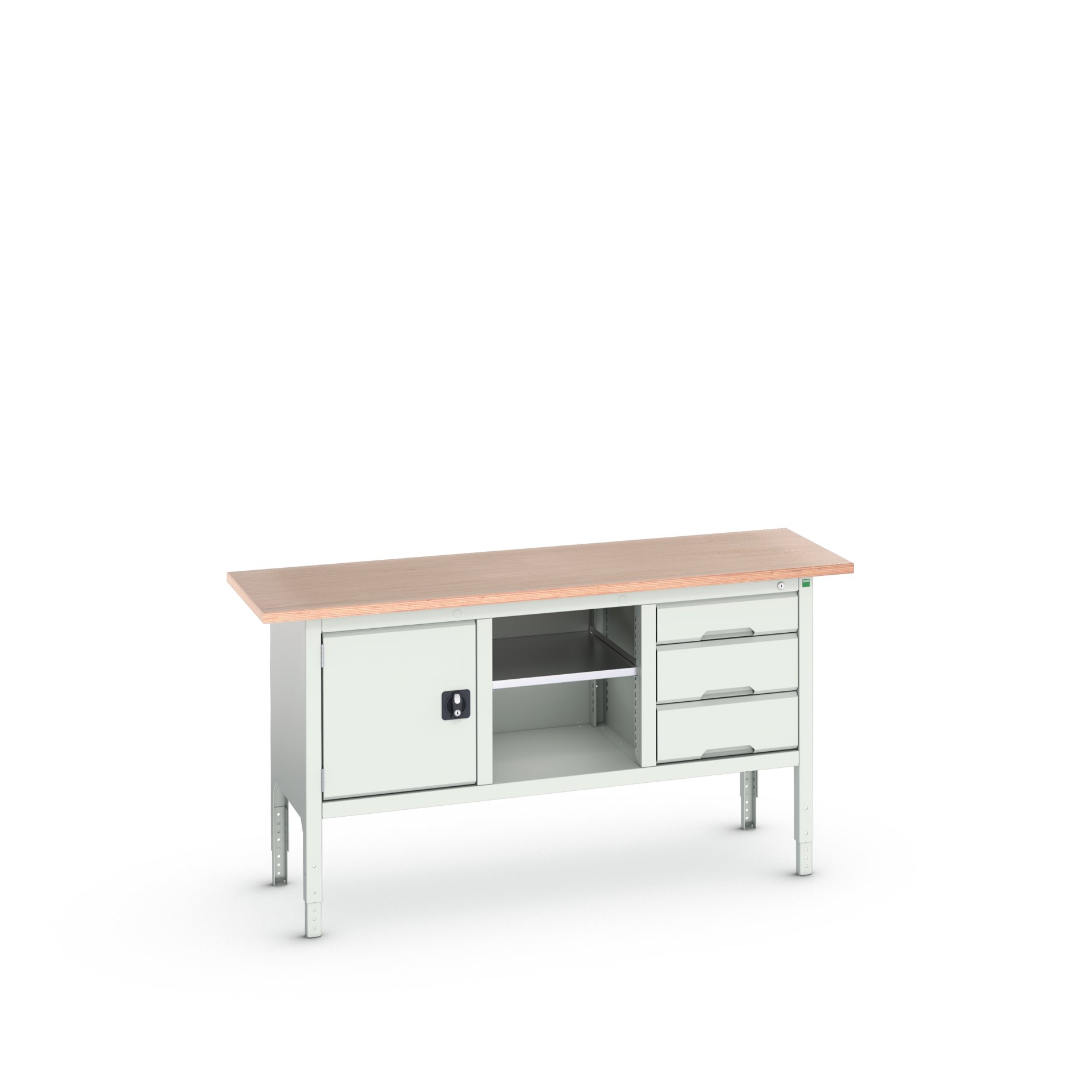 Bott Steel Workbench, 75kg Max Load Adjustable Height, 930 mm x 600mm x 1750 mm