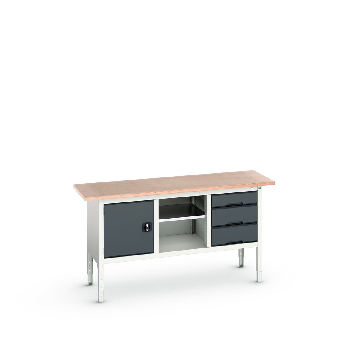 Bott Steel Workbench, 75kg Max Load Adjustable Height, 930 mm x 1750mm x 600 mm