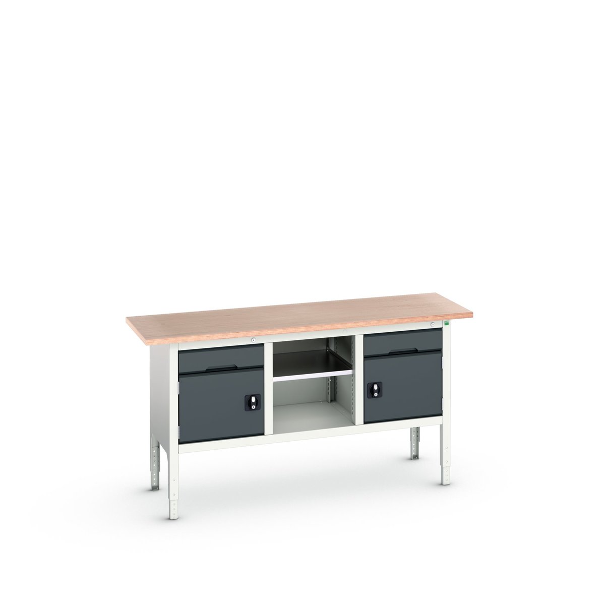 Bott Steel Workbench, 75kg Max Load Adjustable Height, 930 mm x 1750mm x 600 mm
