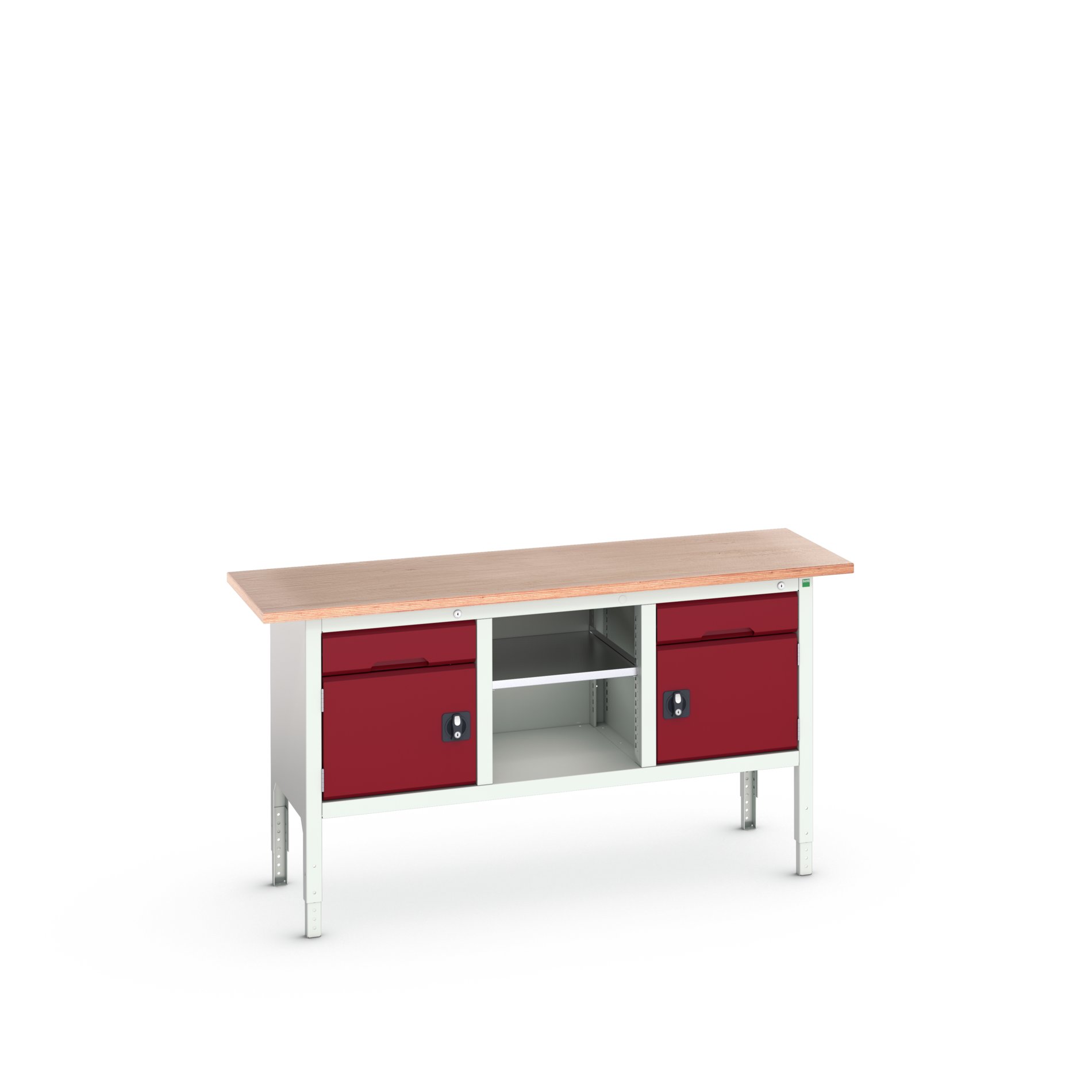 Bott Steel Workbench, 75kg Max Load Adjustable Height, 930 mm x 600mm x 1750 mm