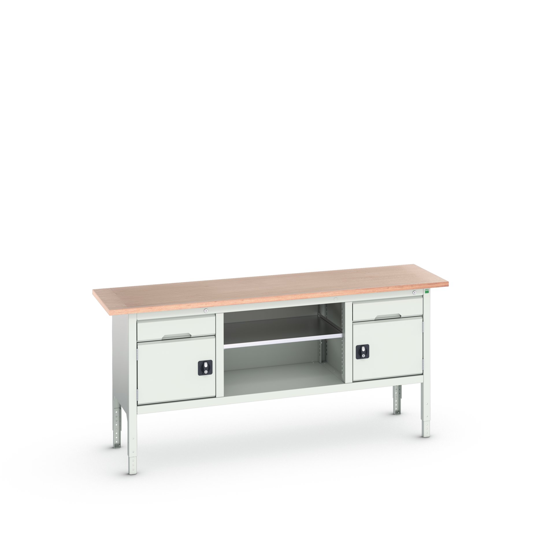 Bott Steel Workbench, 75kg Max Load Adjustable Height, 930 mm x 600mm x 2000 mm