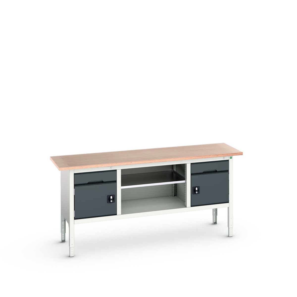 Bott Steel Workbench, 75kg Max Load Adjustable Height, 930 mm x 2000mm x 600 mm