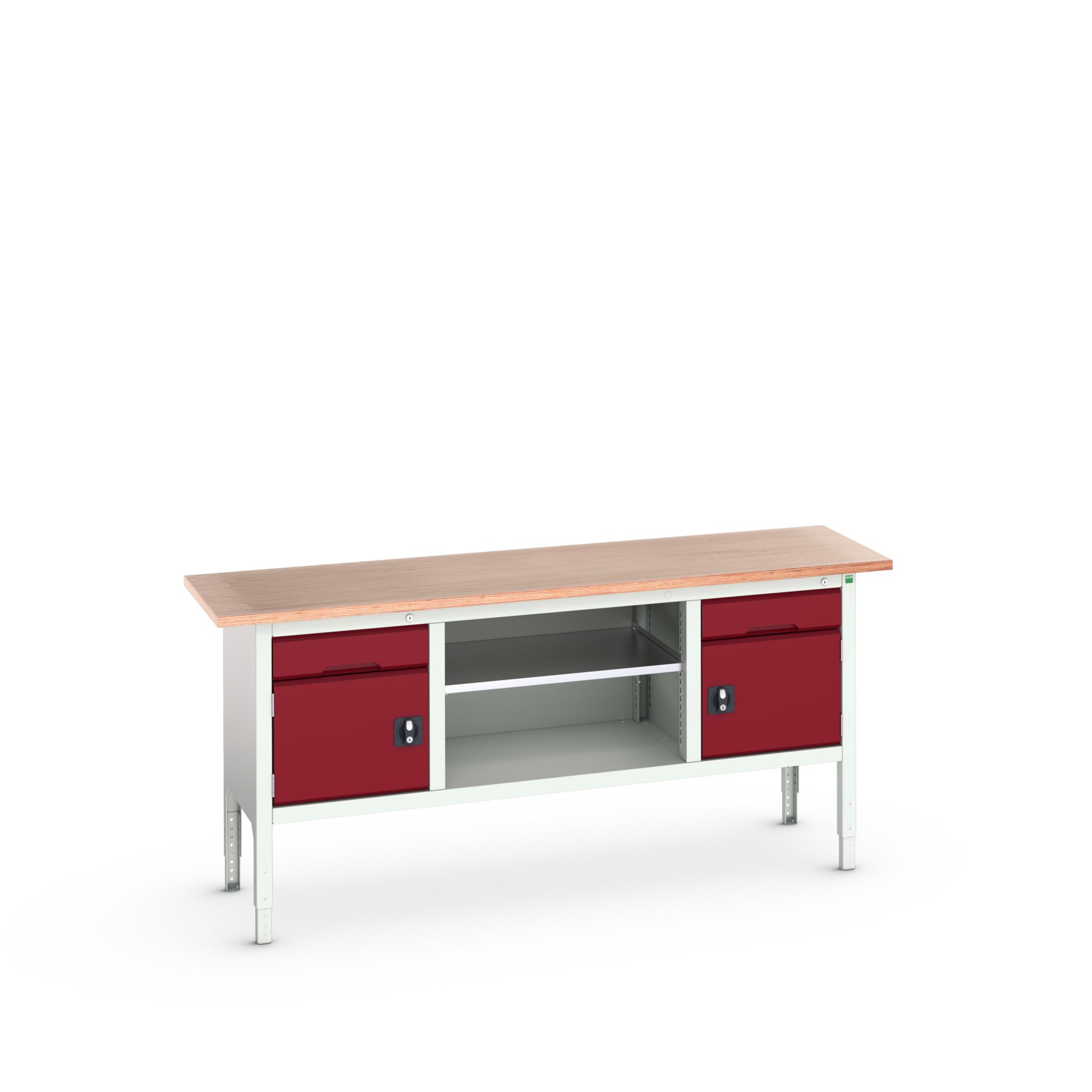 Bott Steel Workbench, 75kg Max Load Adjustable Height, 930 mm x 600mm x 2000 mm