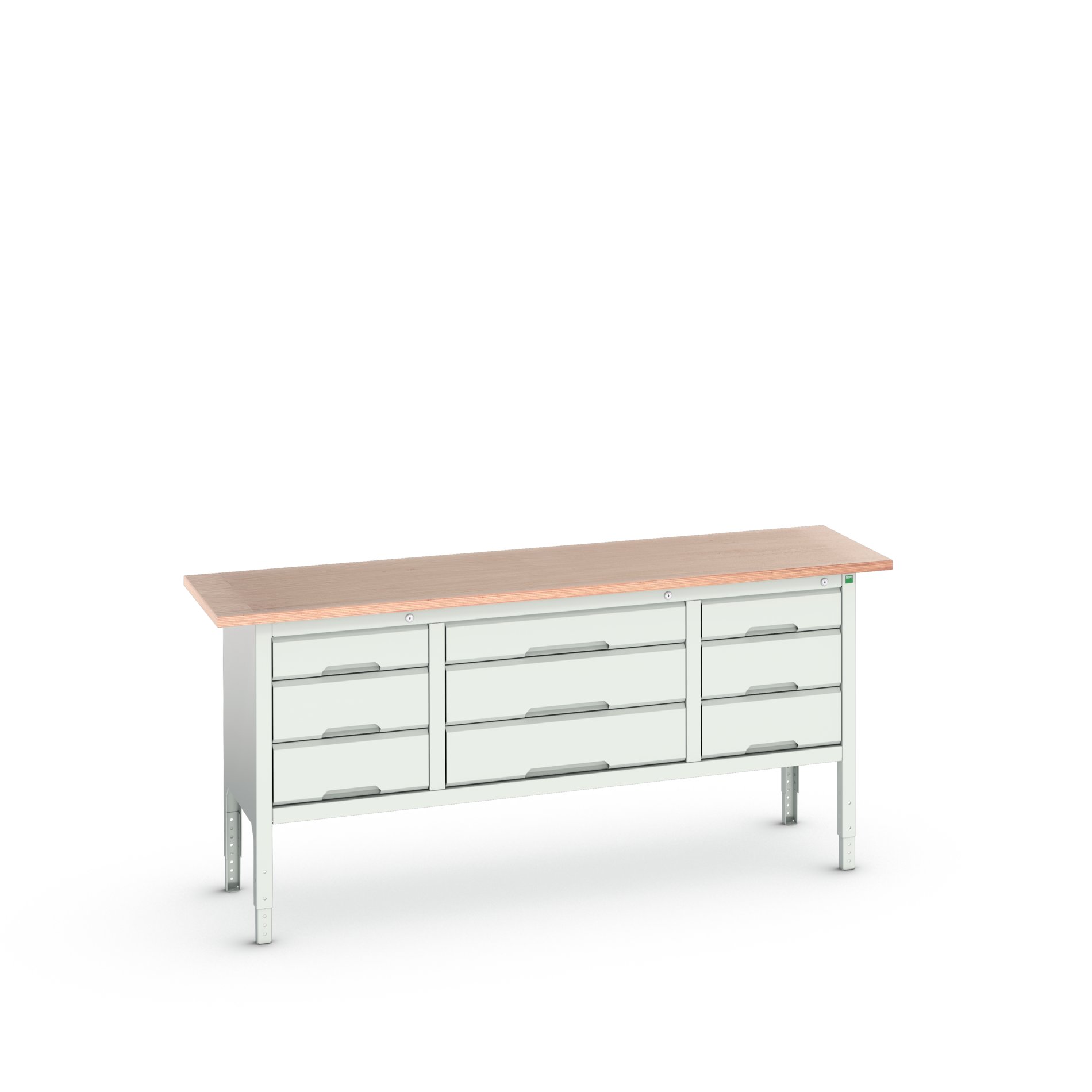 Bott Steel Workbench, 75kg Max Load Adjustable Height, 930 mm x 600mm x 2000 mm
