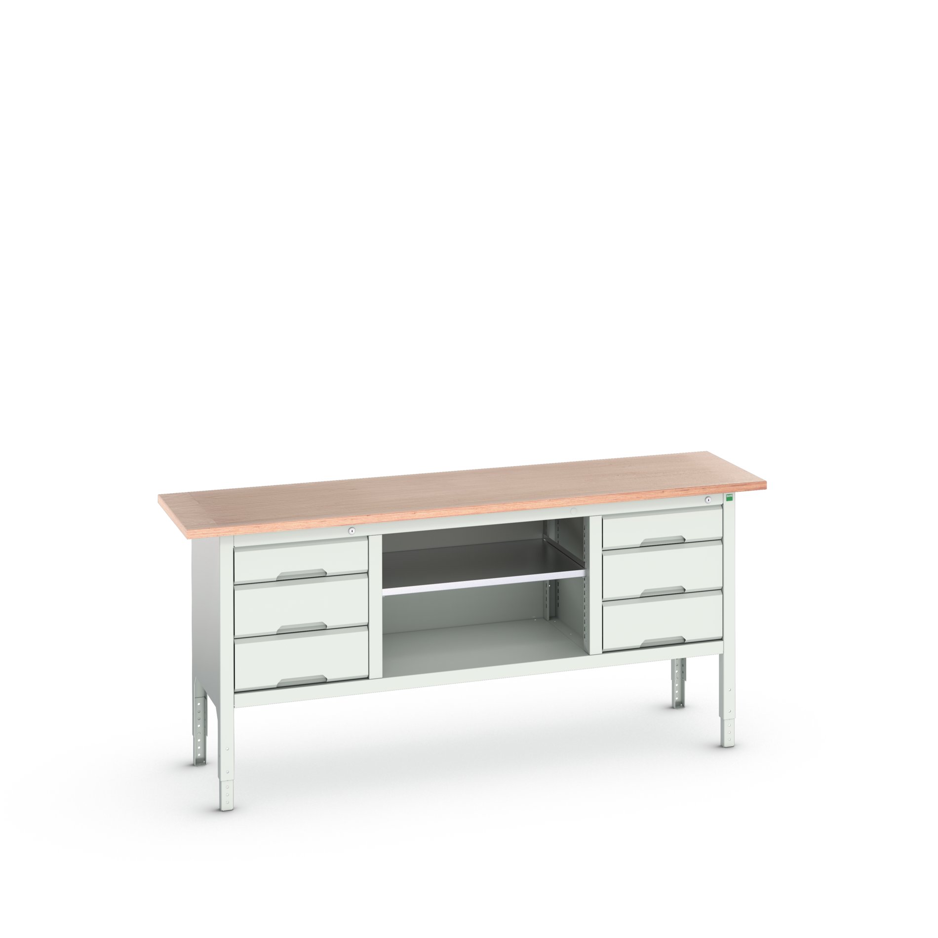 Bott Steel Workbench, 75kg Max Load Adjustable Height, 930 mm x 600mm x 2000 mm