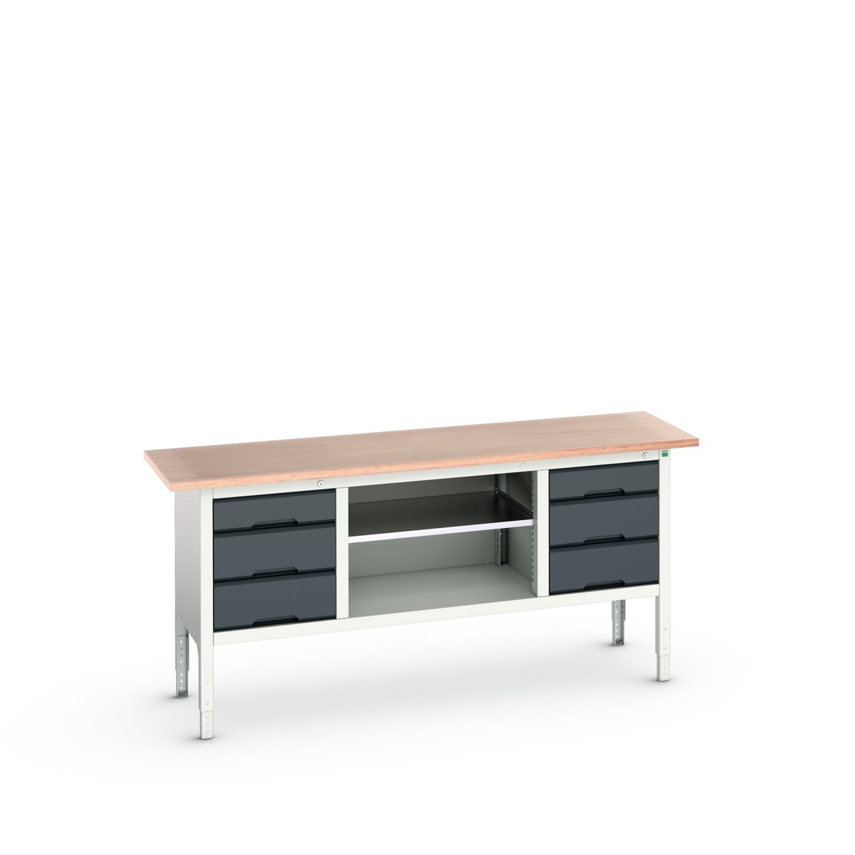 Bott Steel Workbench, 75kg Max Load Adjustable Height, 930 mm x 2000mm x 600 mm
