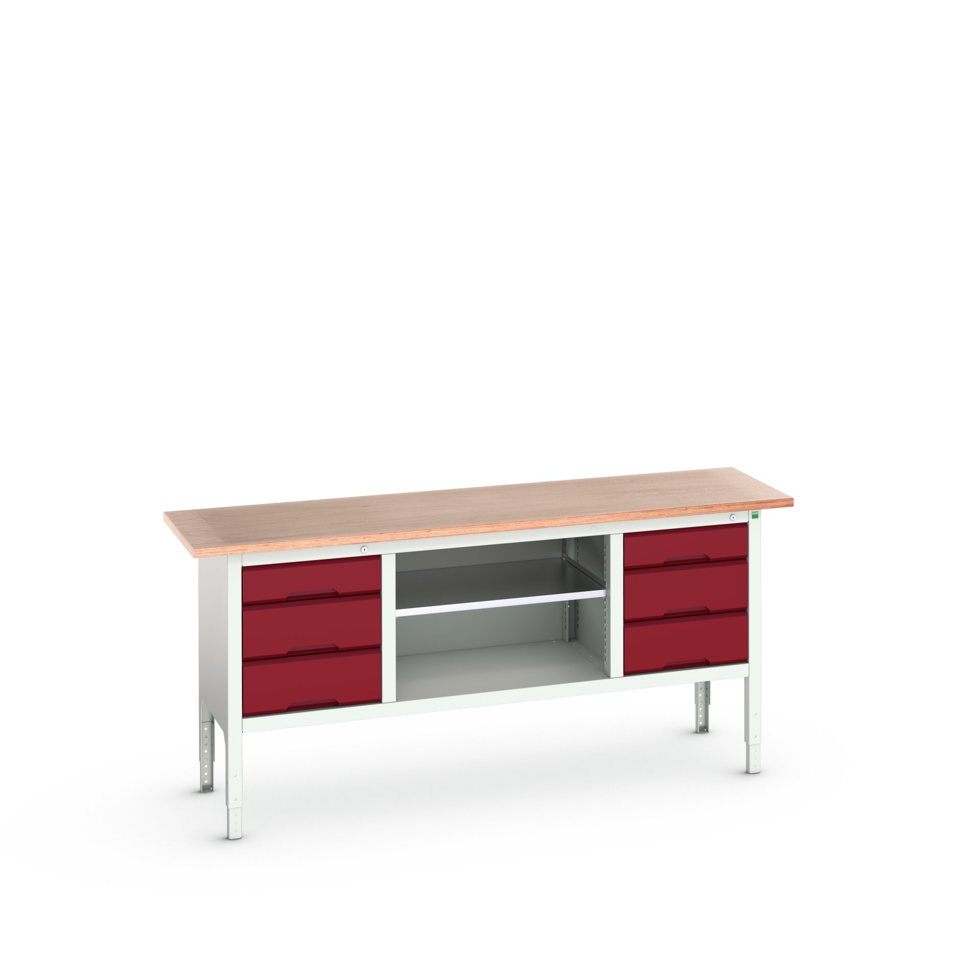 Bott Steel Workbench, 75kg Max Load Adjustable Height, 930 mm x 600mm x 2000 mm