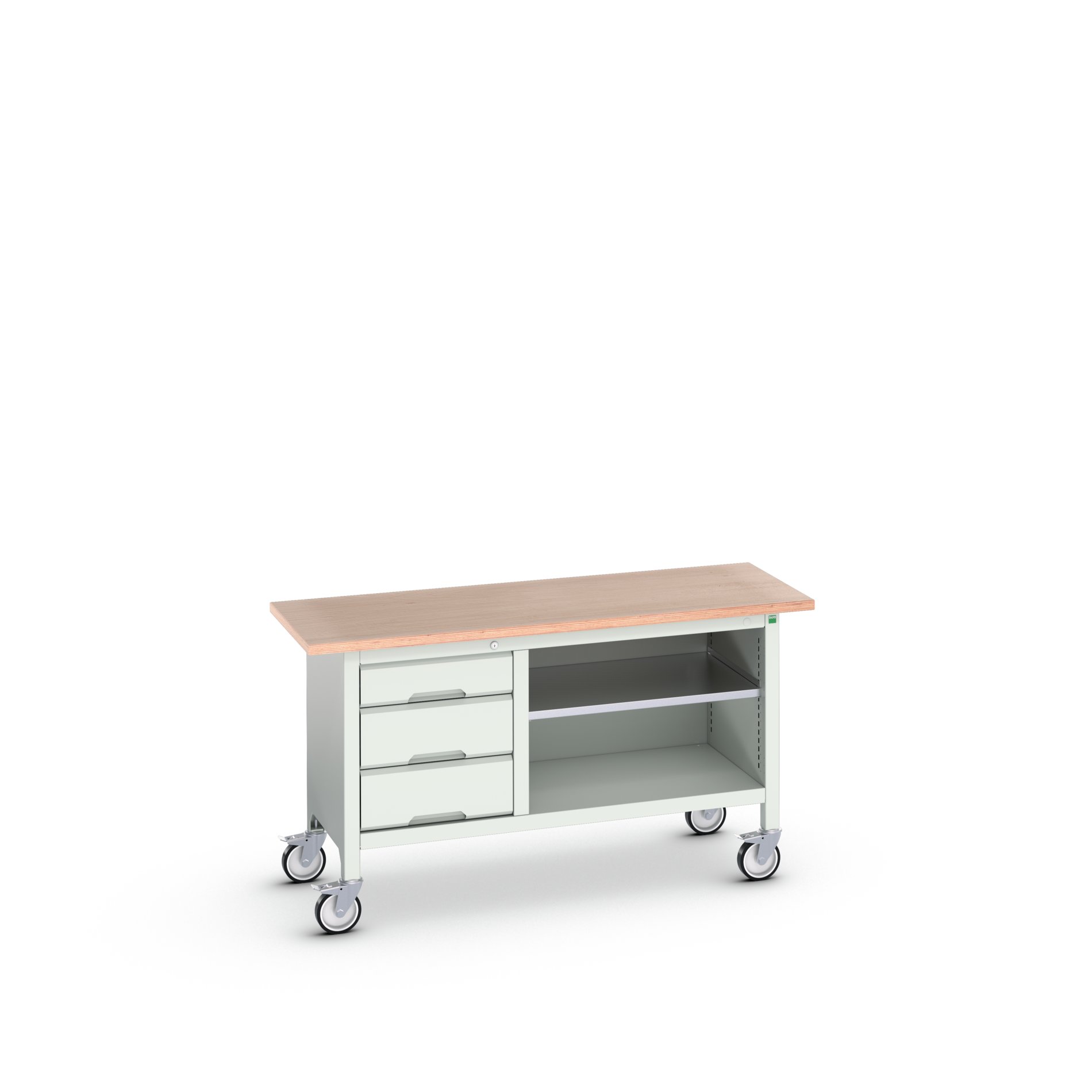 Bott, 3 Drawer Sheet Steel Floor Standing Storage Cabinet 830 mm 1500mm, 600 mm