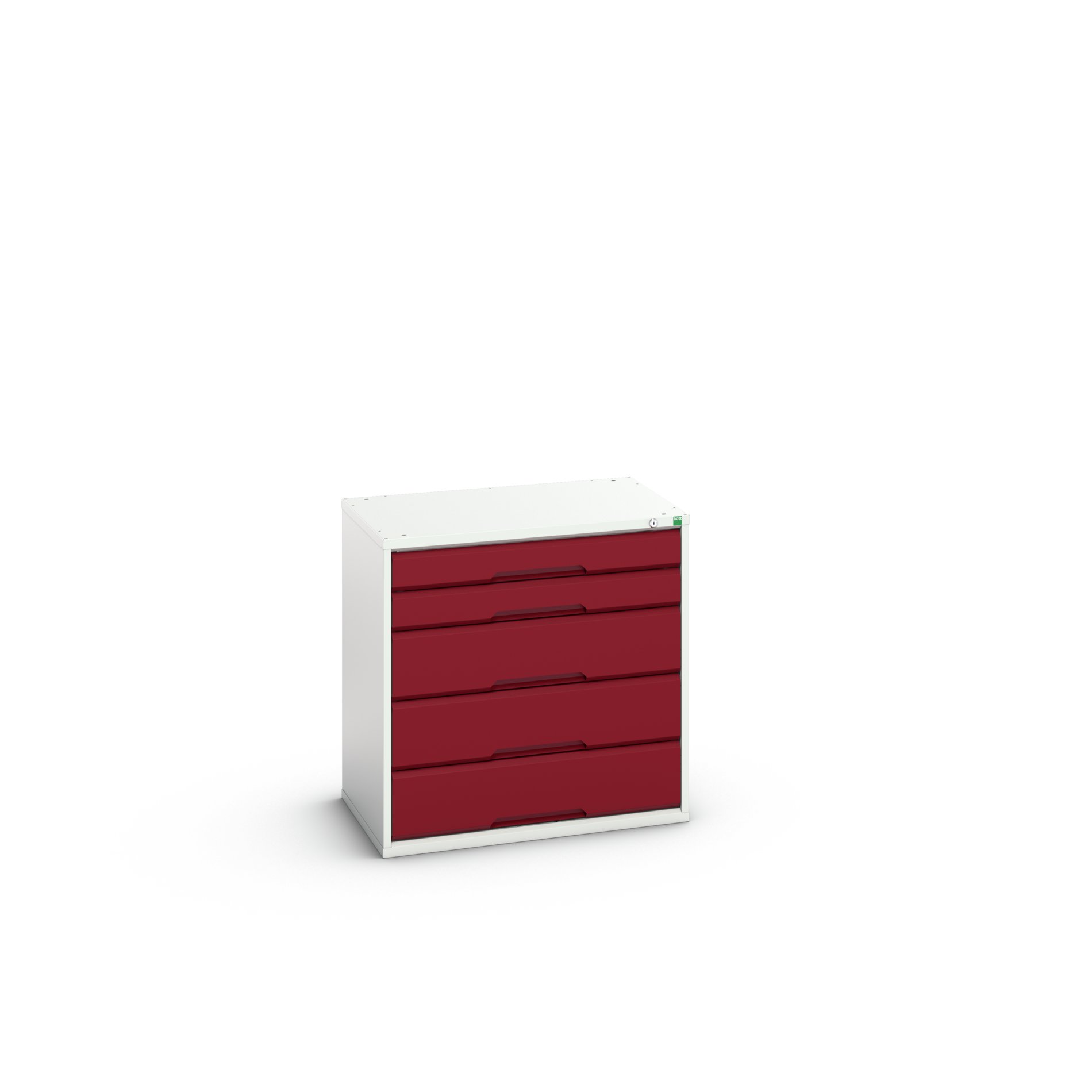 Bott Cabinet 5, Steel, 800 mm x 800mm x 550 mm, Light Grey, Red