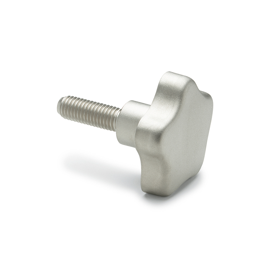 Elesa 169562 Natural Stainless Steel Lobe Knob, M8 x 30, Threaded Stud