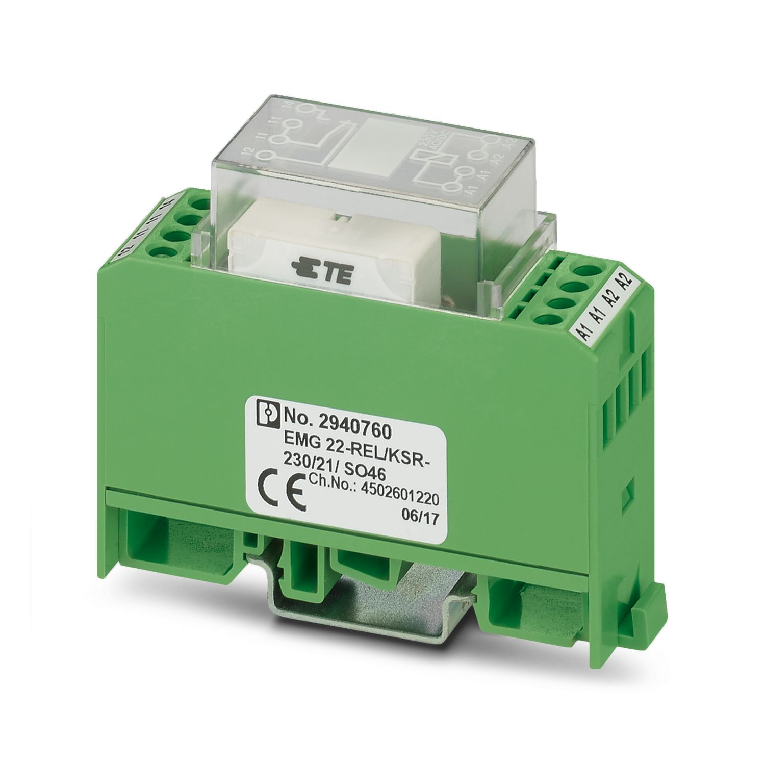 Phoenix Contact EMG Series Relay Module, DIN Rail Mount, 230V Coil, SPDT, 6A Load