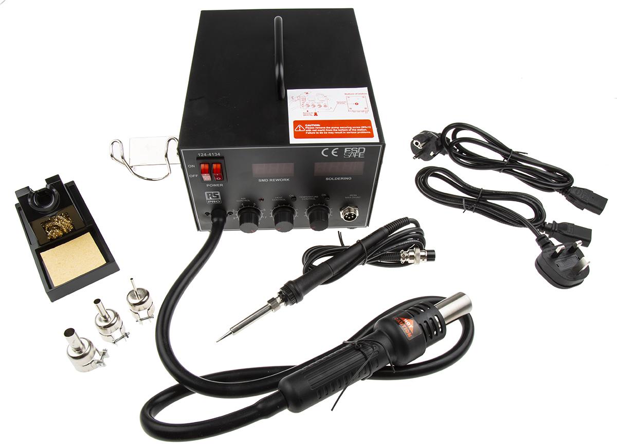 124-4134 RS PRO Hot Air station 700 W, 220/240 V, 2 Outputs