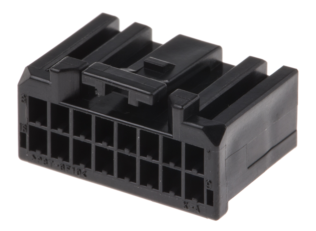 JST, CPT Automotive Connector Female Black Surface Mount 16 Way Crimp Termination 16CPT-B-2A