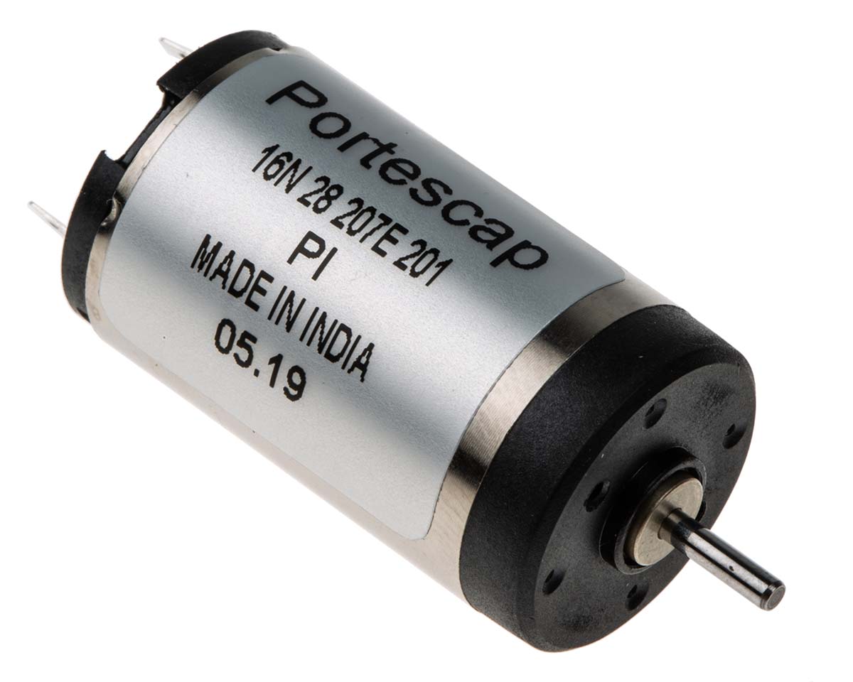 Portescap Low Inertia Type Servo Motor DC Motor, 2.3 W, 12V dc, 2.4 mNm, 10800rpm, 1.5 mm Shaft Diameter