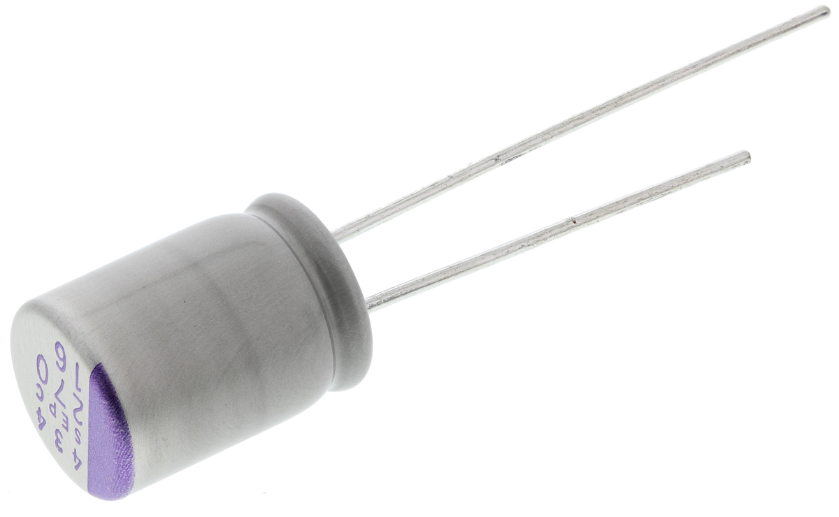 Panasonic 270 μF Through Hole Polymer Capacitor, 16V dc
