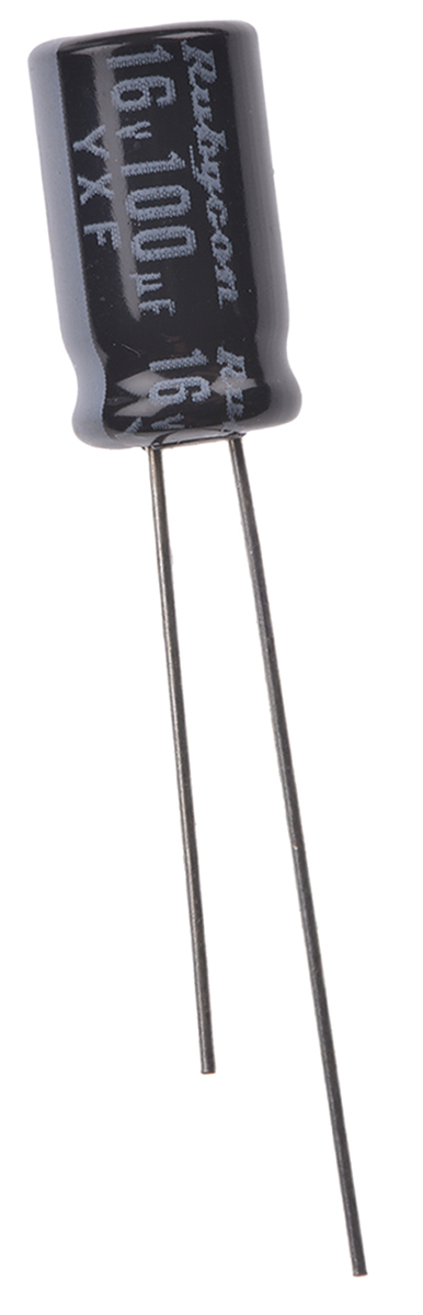 Rubycon 100 μF Capacitor 16V dc, Radial, Through Hole - 16YXF100M6.3X11 Solder