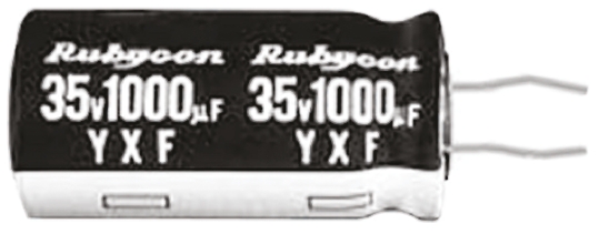 Rubycon 2200 μF Capacitor 16V dc, Radial, Through Hole - 16YXF2200MEFCKC12.5X25