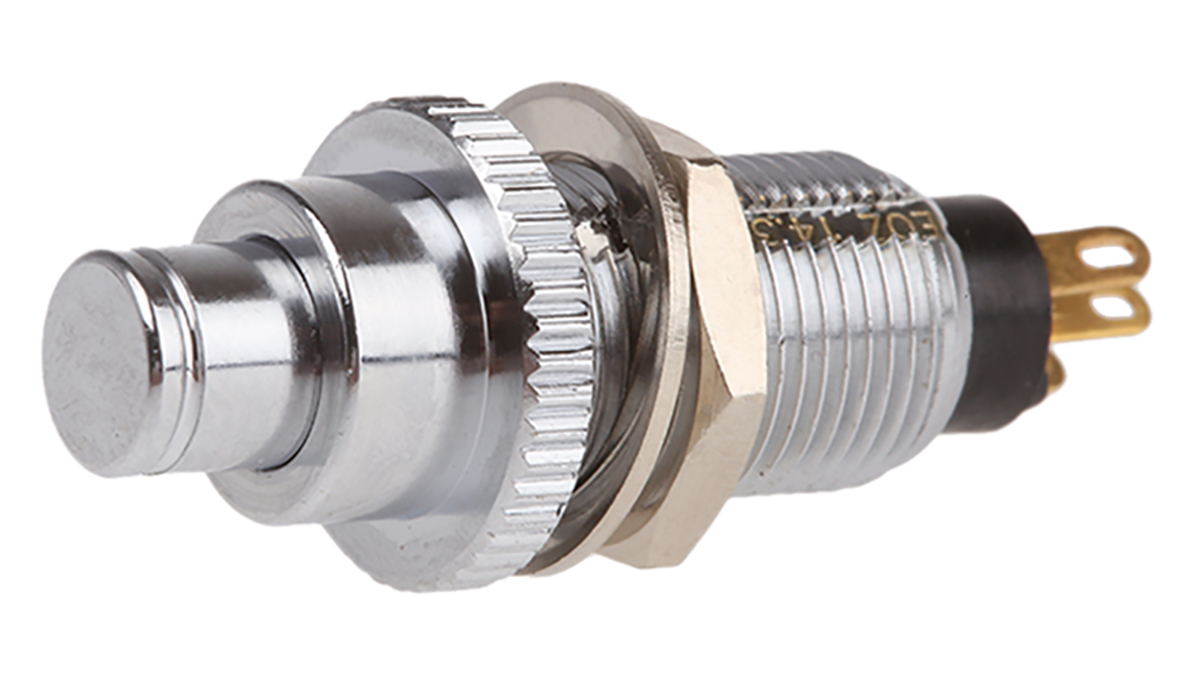 EOZ DJET Series Push Button Switch, Momentary, Panel, 10 mm Cutout, SPST 110 V ac
