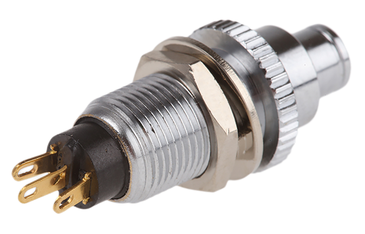 171755221 EOZ DJET Series Push Button Switch, Momentary, Panel, 10 mm Cutout, SPST 110 V ac