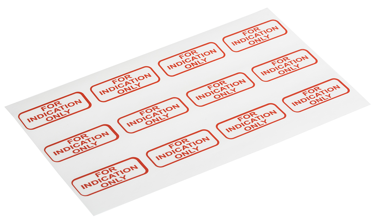 RS PRO Adhesive Pre-Printed Adhesive Label-For Indication Only-. Quantity: 120 Per Pack