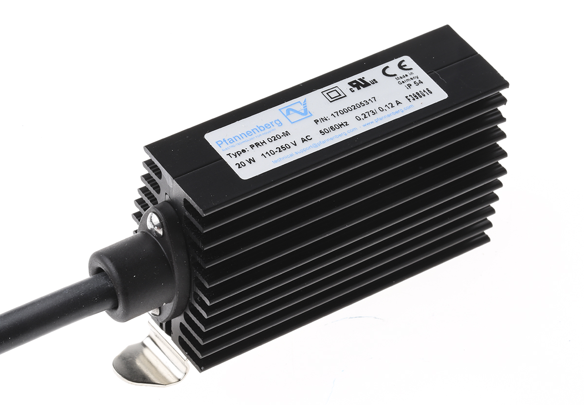 Pfannenberg Enclosure Heater, 230V ac, 20W Output, 20W Input, 115 °C 29.5mm x 50 mm