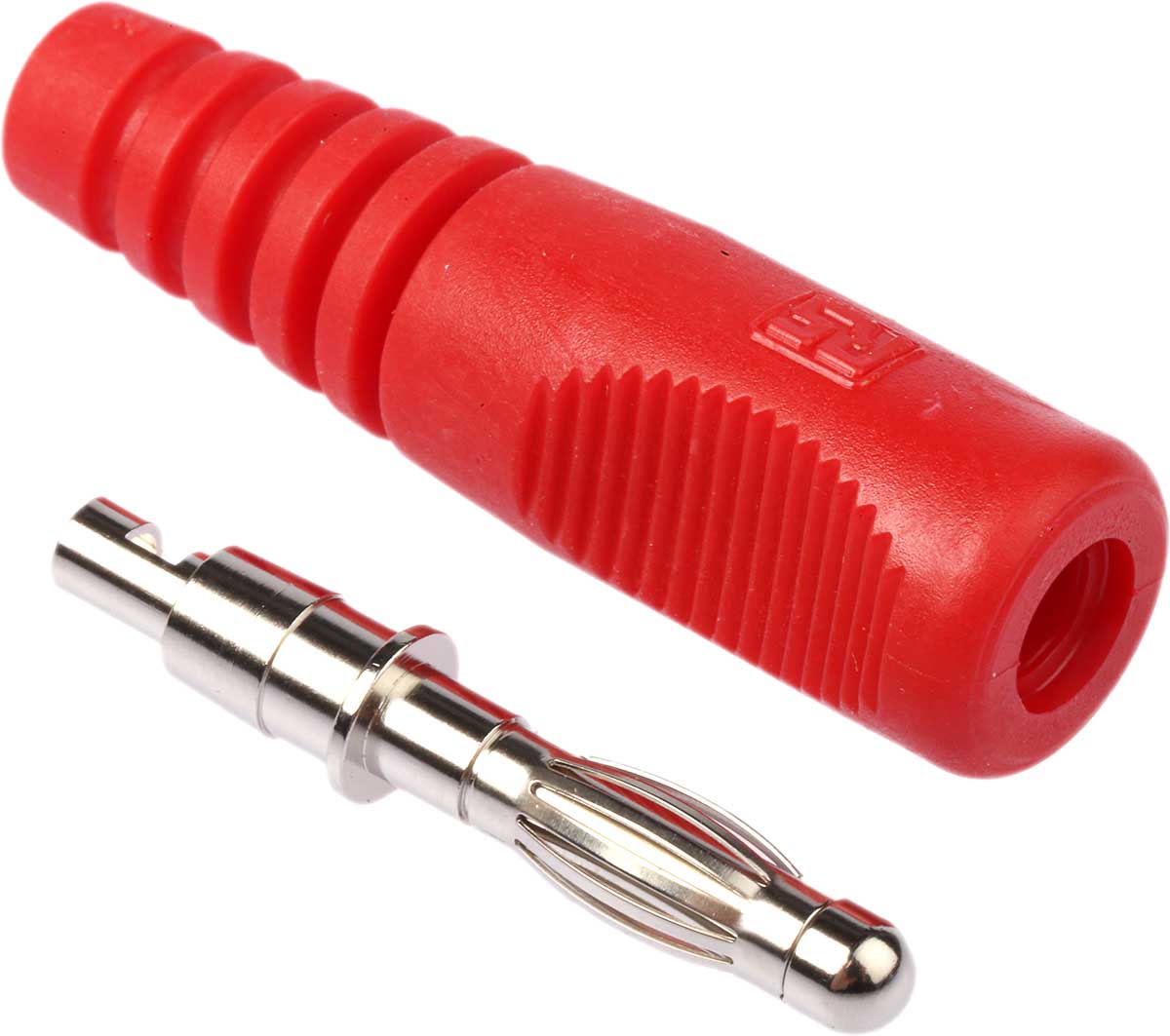 Schutzinger Red Male Banana Plug, 4 mm Connector, Plug Termination, 50V, 16A, Nickel Plating