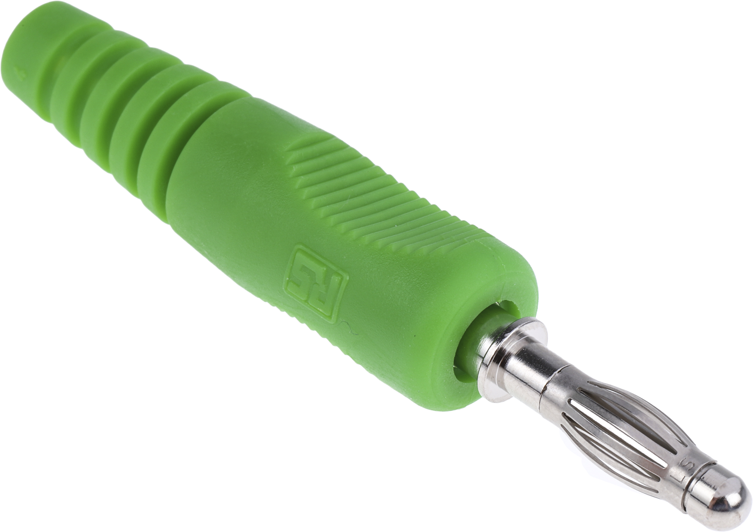 Schutzinger Green Male Banana Plug, 4 mm Connector, Plug Termination, 50V, 16A, Nickel Plating