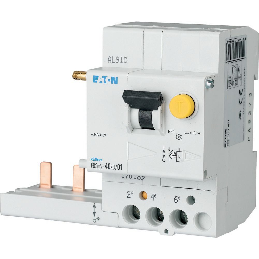 Eaton xEffect - FBSmV Series Residual Current Circuit Breaker, 40A, 3-Pole, 100 mA, Type S/A, 10 kA 415V ac