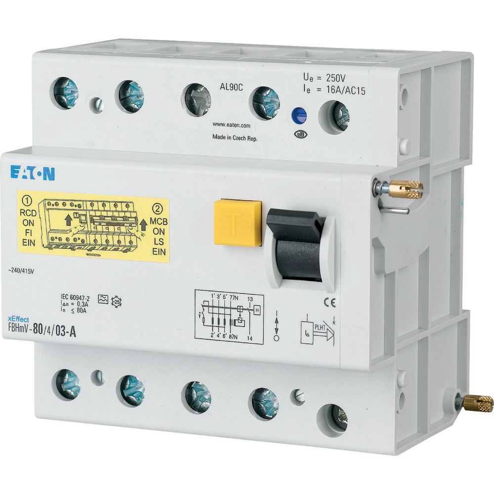 Eaton xEffect - FBHmV Series Residual Current Circuit Breaker, 125A, 4-Pole, 500 mA, Type S/A, 10 kA 415V ac