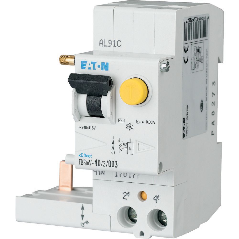 Eaton xEffect - FBSmV Series Residual Current Circuit Breaker, 63A, 2-Pole, 100 mA, Type A, 10 kA 415V ac
