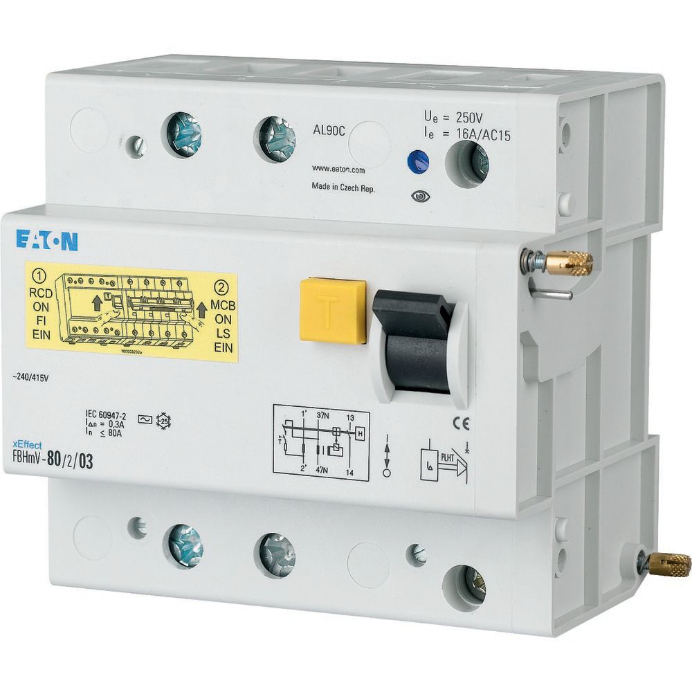 Eaton xEffect - FBHmV Series Residual Current Circuit Breaker, 125A, 2-Pole, 30 mA, Type A, 10 kA 415V ac