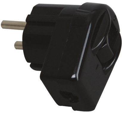 Kopp IP20 Black Cable Mount 2P Straight Mains Connector, 10A, 250V