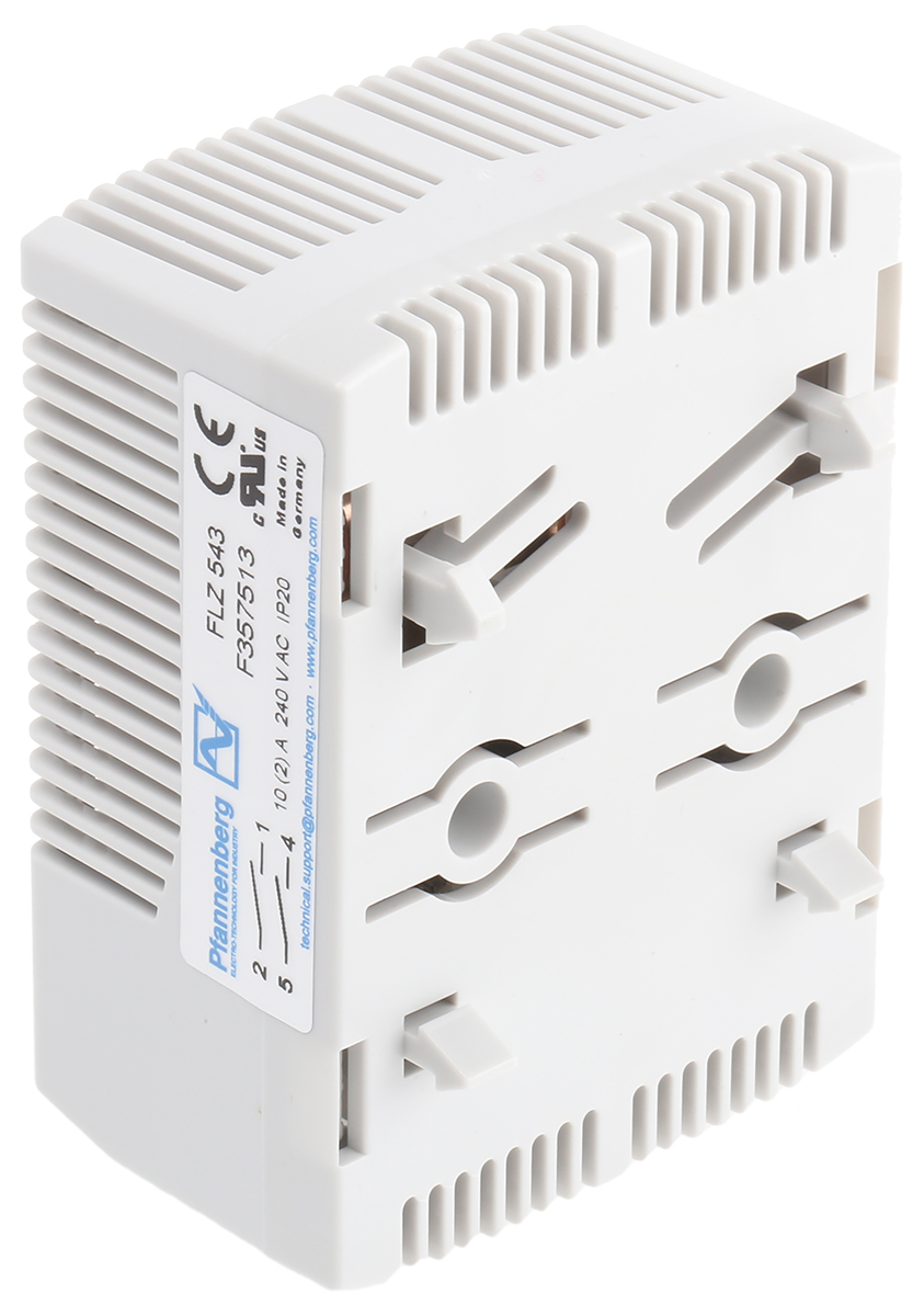 17143000000 Pfannenberg FLZ NO Enclosure Thermostat, 15 A, 120V ac, 80 °C, 0 °C