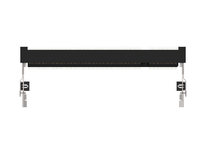 1717254-1 TE Connectivity 0.6 mm Pitch 200 Way, Right Angle Board Mount DIMM Socket ,2.5V, 500mA