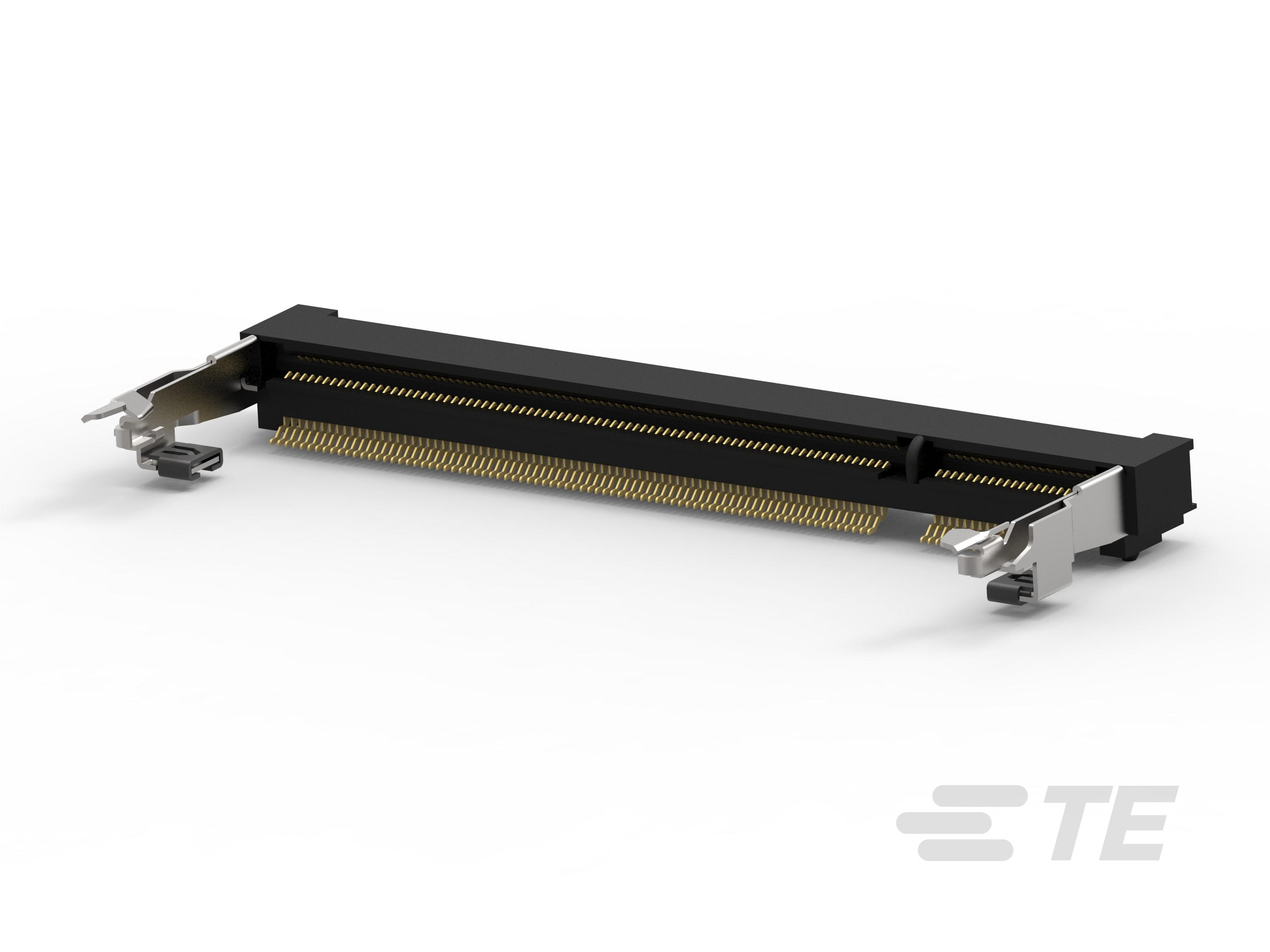 TE Connectivity 0.6 mm Pitch 200 Way, Right Angle Board Mount DDR DIMM Socket ,2.5V, 500mA