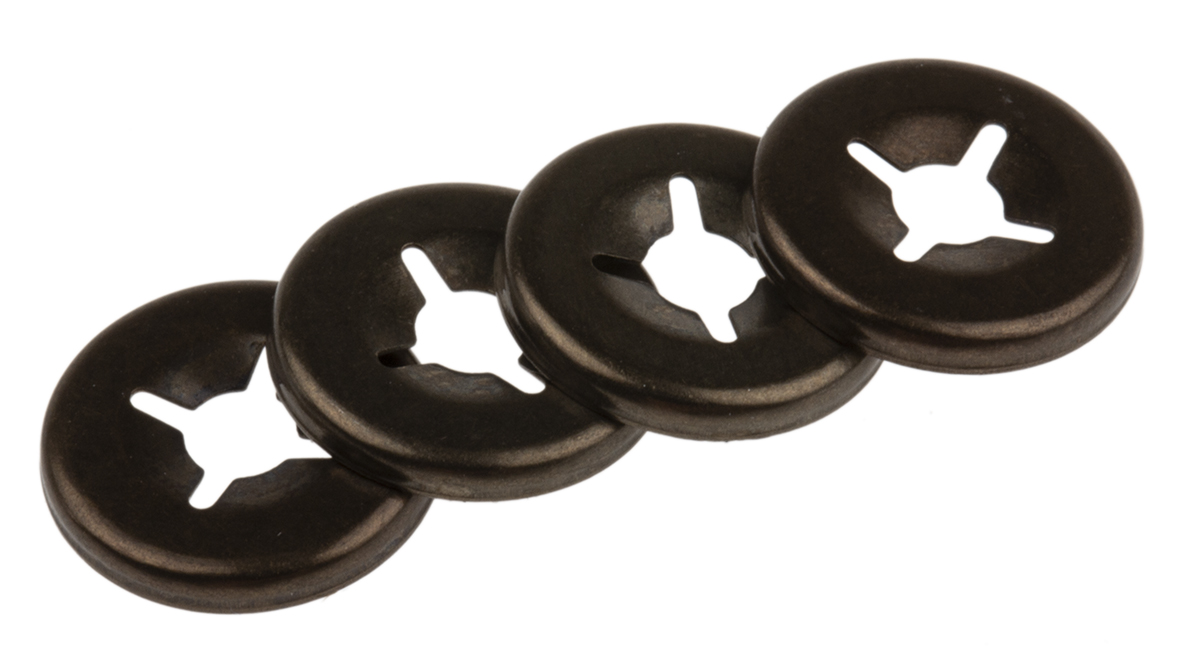 172-307 RS PRO Enamelled Stainless Steel Open Push-On Fastener for 2 mm Shaft
